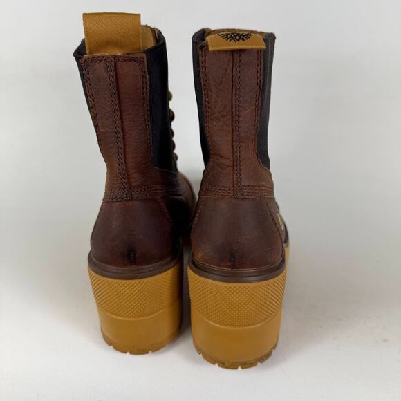 Timberland Silver Blossom Ankle Boot Women's 7.5 Brown Leather Lace-Up A21ZA - Picture 7 of 9